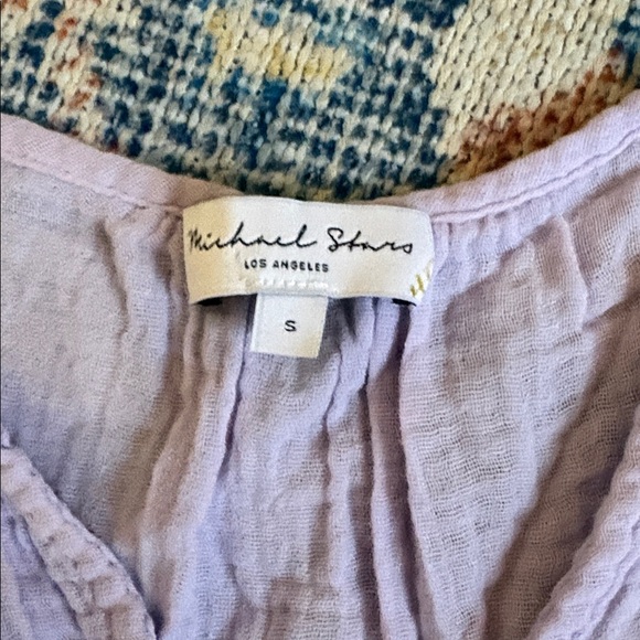 Michael Stars Scarlett Flounce Gauze Dress in Lilac SZ S NWOT - Picture 4 of 5